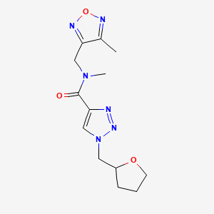 molecular formula C13H18N6O3 B5333212 N-methyl-N-[(4-methyl-1,2,5-oxadiazol-3-yl)methyl]-1-(tetrahydro-2-furanylmethyl)-1H-1,2,3-triazole-4-carboxamide 