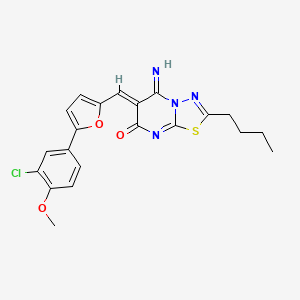 molecular formula C21H19ClN4O3S B5333240 (6Z)-2-butyl-6-[[5-(3-chloro-4-methoxyphenyl)furan-2-yl]methylidene]-5-imino-[1,3,4]thiadiazolo[3,2-a]pyrimidin-7-one 