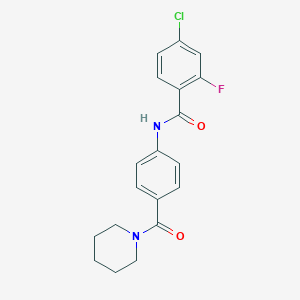 4-chloro-2-fluoro-N-[4-(1-piperidinylcarbonyl)phenyl]benzamide