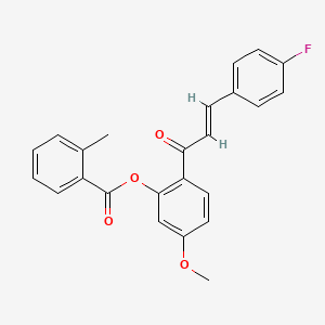 molecular formula C24H19FO4 B5333313 2-[3-(4-fluorophenyl)acryloyl]-5-methoxyphenyl 2-methylbenzoate 