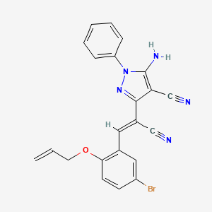 5-amino-3-[(Z)-2-(5-bromo-2-prop-2-enoxyphenyl)-1-cyanoethenyl]-1-phenylpyrazole-4-carbonitrile