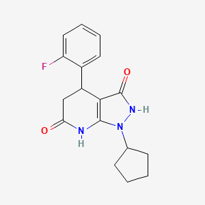 1-cyclopentyl-4-(2-fluorophenyl)-4,7-dihydro-1H-pyrazolo[3,4-b]pyridine-3,6(2H,5H)-dione