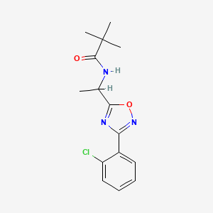 N-{1-[3-(2-chlorophenyl)-1,2,4-oxadiazol-5-yl]ethyl}-2,2-dimethylpropanamide