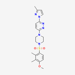 molecular formula C21H26N6O3S B5333432 3-{4-[(4-methoxy-2,3-dimethylphenyl)sulfonyl]-1-piperazinyl}-6-(3-methyl-1H-pyrazol-1-yl)pyridazine 