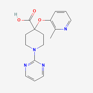 4-[(2-methylpyridin-3-yl)oxy]-1-pyrimidin-2-ylpiperidine-4-carboxylic acid