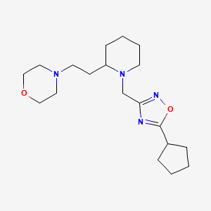 4-(2-{1-[(5-cyclopentyl-1,2,4-oxadiazol-3-yl)methyl]-2-piperidinyl}ethyl)morpholine