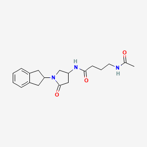 4-(acetylamino)-N-[1-(2,3-dihydro-1H-inden-2-yl)-5-oxopyrrolidin-3-yl]butanamide