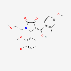 molecular formula C24H27NO7 B5333495 5-(2,3-dimethoxyphenyl)-3-hydroxy-1-(2-methoxyethyl)-4-(4-methoxy-2-methylbenzoyl)-1,5-dihydro-2H-pyrrol-2-one 