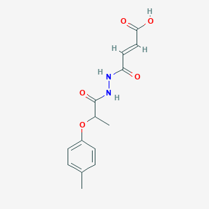 molecular formula C14H16N2O5 B5333513 4-{2-[2-(4-methylphenoxy)propanoyl]hydrazino}-4-oxo-2-butenoic acid 