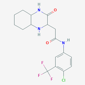 N-[4-chloro-3-(trifluoromethyl)phenyl]-2-(3-oxodecahydroquinoxalin-2-yl)acetamide