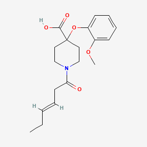 1-[(3E)-3-hexenoyl]-4-(2-methoxyphenoxy)-4-piperidinecarboxylic acid