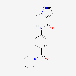 1-METHYL-N-[4-(PIPERIDINE-1-CARBONYL)PHENYL]-1H-PYRAZOLE-5-CARBOXAMIDE