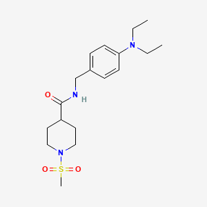 molecular formula C18H29N3O3S B5333701 N-[4-(diethylamino)benzyl]-1-(methylsulfonyl)-4-piperidinecarboxamide 