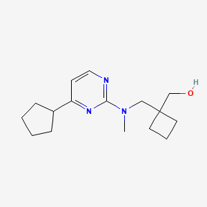 molecular formula C16H25N3O B5333727 (1-{[(4-cyclopentylpyrimidin-2-yl)(methyl)amino]methyl}cyclobutyl)methanol 