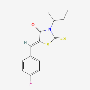 molecular formula C14H14FNOS2 B5333738 3-sec-butyl-5-(4-fluorobenzylidene)-2-thioxo-1,3-thiazolidin-4-one 