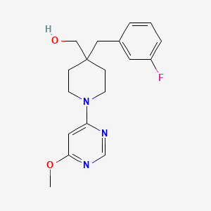 molecular formula C18H22FN3O2 B5333743 [4-(3-fluorobenzyl)-1-(6-methoxypyrimidin-4-yl)piperidin-4-yl]methanol 