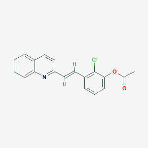 molecular formula C19H14ClNO2 B5333748 2-chloro-3-[2-(2-quinolinyl)vinyl]phenyl acetate 