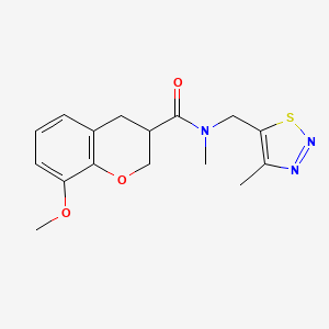 8-methoxy-N-methyl-N-[(4-methyl-1,2,3-thiadiazol-5-yl)methyl]chromane-3-carboxamide