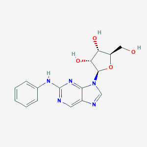 molecular formula C16H17N5O4 B053338 (2R,3R,4S,5R)-2-(2-anilinopurin-9-yl)-5-(hydroxymethyl)oxolane-3,4-diol CAS No. 114300-71-9