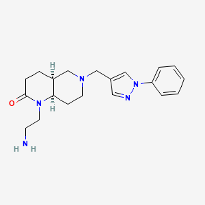 molecular formula C20H27N5O B5333833 rel-(4aS,8aR)-1-(2-aminoethyl)-6-[(1-phenyl-1H-pyrazol-4-yl)methyl]octahydro-1,6-naphthyridin-2(1H)-one dihydrochloride 