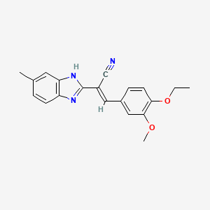 molecular formula C20H19N3O2 B5333857 3-(4-ethoxy-3-methoxyphenyl)-2-(6-methyl-1H-benzimidazol-2-yl)acrylonitrile 