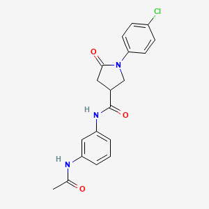 N-[3-(acetylamino)phenyl]-1-(4-chlorophenyl)-5-oxo-3-pyrrolidinecarboxamide