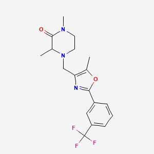 1,3-dimethyl-4-({5-methyl-2-[3-(trifluoromethyl)phenyl]-1,3-oxazol-4-yl}methyl)piperazin-2-one