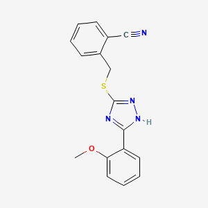 2-({[5-(2-methoxyphenyl)-4H-1,2,4-triazol-3-yl]thio}methyl)benzonitrile