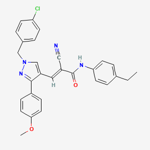 3-[1-(4-chlorobenzyl)-3-(4-methoxyphenyl)-1H-pyrazol-4-yl]-2-cyano-N-(4-ethylphenyl)acrylamide