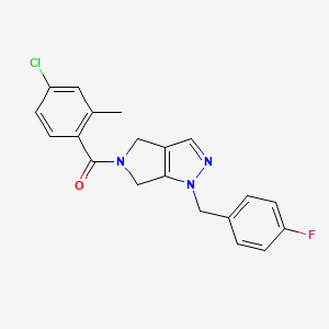 molecular formula C20H17ClFN3O B5333929 5-(4-chloro-2-methylbenzoyl)-1-(4-fluorobenzyl)-1,4,5,6-tetrahydropyrrolo[3,4-c]pyrazole 