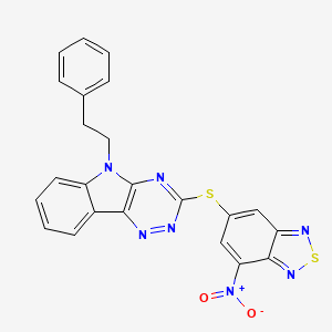 molecular formula C23H15N7O2S2 B5333941 3-[(7-nitro-2,1,3-benzothiadiazol-5-yl)thio]-5-(2-phenylethyl)-5H-[1,2,4]triazino[5,6-b]indole 