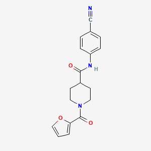 molecular formula C18H17N3O3 B5333969 N-(4-cyanophenyl)-1-(2-furoyl)piperidine-4-carboxamide 