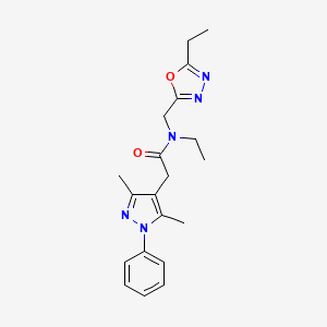 2-(3,5-dimethyl-1-phenyl-1H-pyrazol-4-yl)-N-ethyl-N-[(5-ethyl-1,3,4-oxadiazol-2-yl)methyl]acetamide