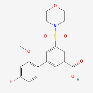 molecular formula C18H18FNO6S B5334008 4'-fluoro-2'-methoxy-5-(morpholin-4-ylsulfonyl)biphenyl-3-carboxylic acid 