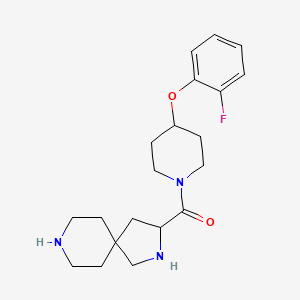 molecular formula C20H28FN3O2 B5334016 3-{[4-(2-fluorophenoxy)-1-piperidinyl]carbonyl}-2,8-diazaspiro[4.5]decane dihydrochloride 