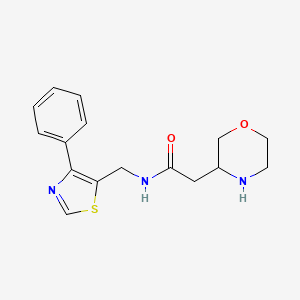 2-(3-morpholinyl)-N-[(4-phenyl-1,3-thiazol-5-yl)methyl]acetamide hydrochloride