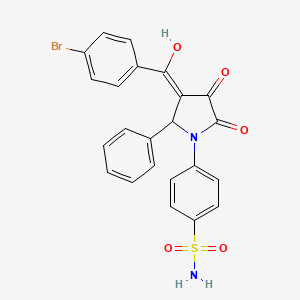 molecular formula C23H17BrN2O5S B5334037 4-[3-(4-bromobenzoyl)-4-hydroxy-5-oxo-2-phenyl-2,5-dihydro-1H-pyrrol-1-yl]benzenesulfonamide 