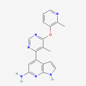 4-{5-methyl-6-[(2-methylpyridin-3-yl)oxy]pyrimidin-4-yl}-1H-pyrrolo[2,3-b]pyridin-6-amine