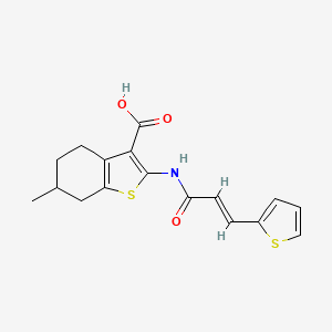 molecular formula C17H17NO3S2 B5334099 6-methyl-2-{[3-(2-thienyl)acryloyl]amino}-4,5,6,7-tetrahydro-1-benzothiophene-3-carboxylic acid 