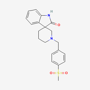 molecular formula C20H22N2O3S B5334109 1'-[4-(methylsulfonyl)benzyl]spiro[indole-3,3'-piperidin]-2(1H)-one 