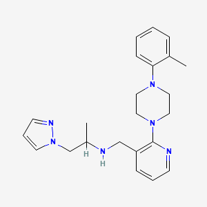 molecular formula C23H30N6 B5334139 ({2-[4-(2-methylphenyl)piperazin-1-yl]pyridin-3-yl}methyl)[1-methyl-2-(1H-pyrazol-1-yl)ethyl]amine 