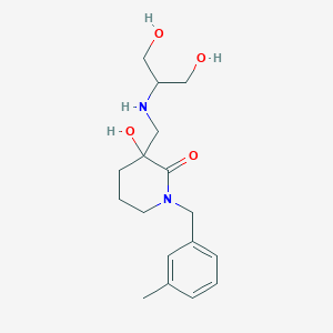 molecular formula C17H26N2O4 B5334149 3-hydroxy-3-({[2-hydroxy-1-(hydroxymethyl)ethyl]amino}methyl)-1-(3-methylbenzyl)piperidin-2-one 