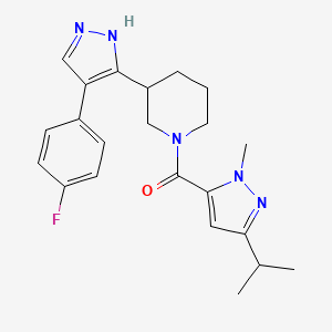 3-[4-(4-fluorophenyl)-1H-pyrazol-5-yl]-1-[(3-isopropyl-1-methyl-1H-pyrazol-5-yl)carbonyl]piperidine