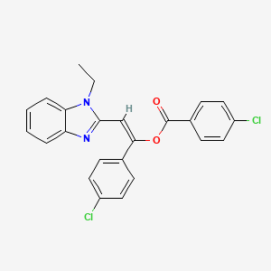 1-(4-chlorophenyl)-2-(1-ethyl-1H-benzimidazol-2-yl)vinyl 4-chlorobenzoate