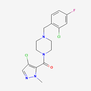 1-(2-chloro-4-fluorobenzyl)-4-[(4-chloro-1-methyl-1H-pyrazol-5-yl)carbonyl]piperazine