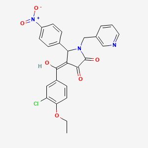 (4E)-4-[(3-chloro-4-ethoxyphenyl)-hydroxymethylidene]-5-(4-nitrophenyl)-1-(pyridin-3-ylmethyl)pyrrolidine-2,3-dione