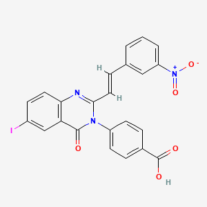 4-[6-iodo-2-[2-(3-nitrophenyl)vinyl]-4-oxo-3(4H)-quinazolinyl]benzoic acid