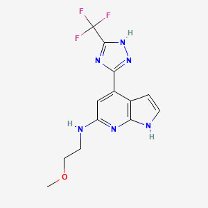 N-(2-methoxyethyl)-4-[5-(trifluoromethyl)-1H-1,2,4-triazol-3-yl]-1H-pyrrolo[2,3-b]pyridin-6-amine