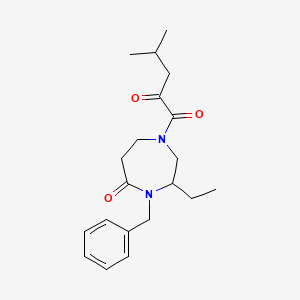 4-benzyl-3-ethyl-1-(4-methyl-2-oxopentanoyl)-1,4-diazepan-5-one