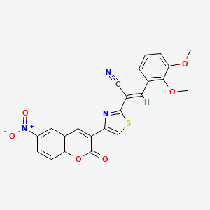 (E)-3-(2,3-dimethoxyphenyl)-2-[4-(6-nitro-2-oxochromen-3-yl)-1,3-thiazol-2-yl]prop-2-enenitrile